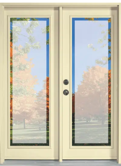 frosted with clear border